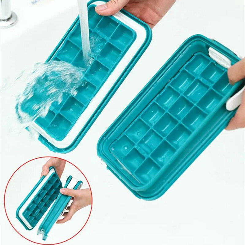 Bevroren Drank Ice Cube Tas Mold Opvouwbare Waterkoker Opslag Ice Box 2 In 1 Draagbare Silicone Ice Ball Maker Tray huishouden Keuken