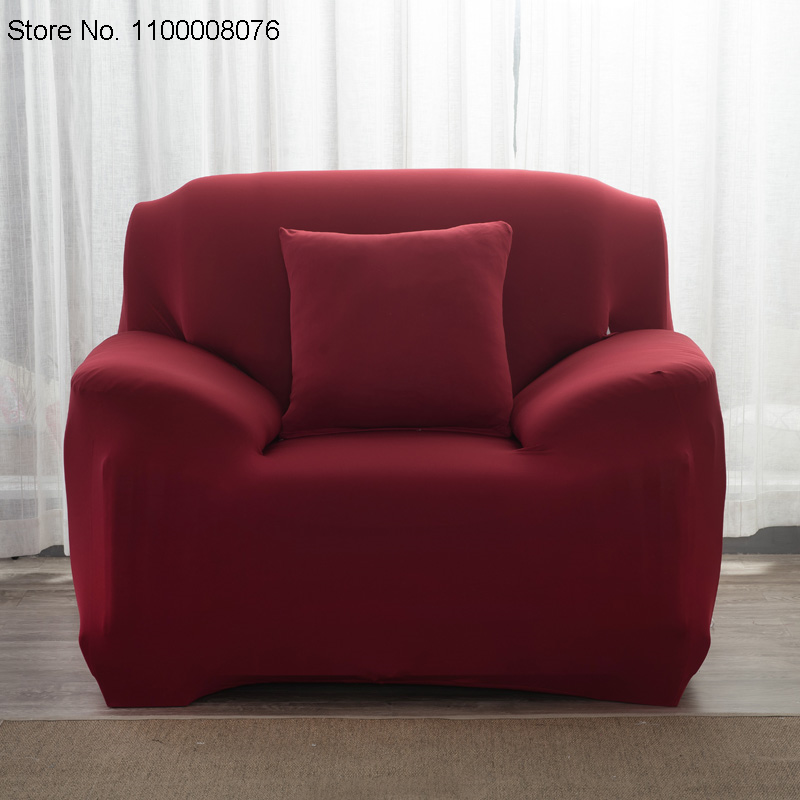 Fundas de sofá elásticas para sala de estar, color liso, funda completa, para sofá de dos y tres asientos