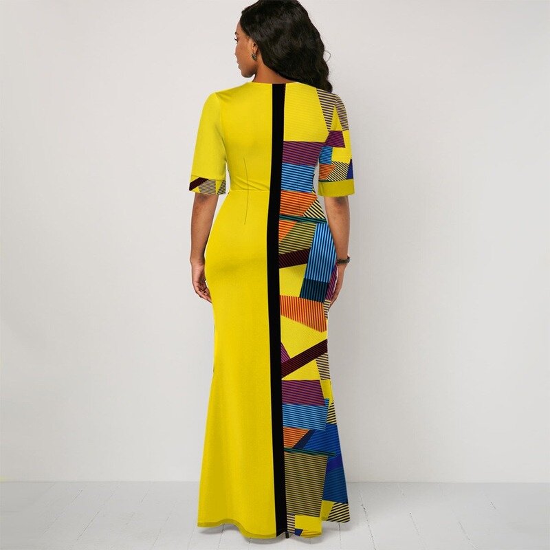 2022 afrykańska sukienka dla kobiet drukowanie afrykańskie ubrania Plus rozmiar lato drukowane długie ubrania afryki sukienka damska