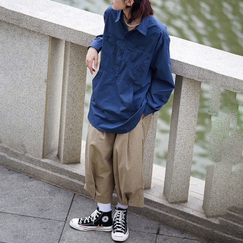 Cityboy giapponese estate ad asciugatura rapida sciolto gamba larga sezione sottile da uomo alla moda marca funzionale Bundle piedi pantaloni corti pieghettati