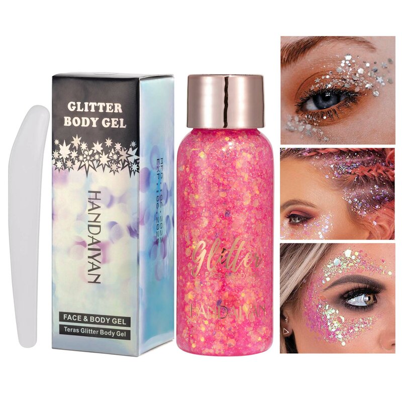 Christmas Eyes Glitter Sequin For Stage Makeup Flash Eye Shadow Face  Hair Body Festival Makeup Colorful Eyeshadow Gel With Box