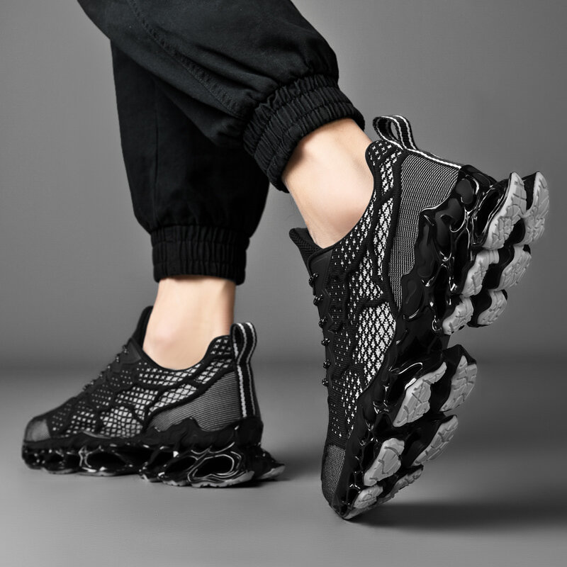 Zapatillas de deporte para hombre, zapatos de diseñador de lujo, informales, con plataforma, mocasines de hoja a la moda, para correr