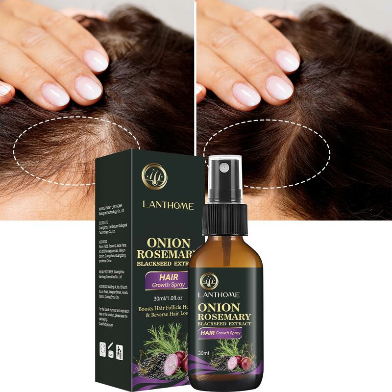 2023 New Lanthome Onion Hair Growth Spray Anti Hair Loss For Women Rosemary Extract Strengthen And Nourish Hair Roots Regrowth