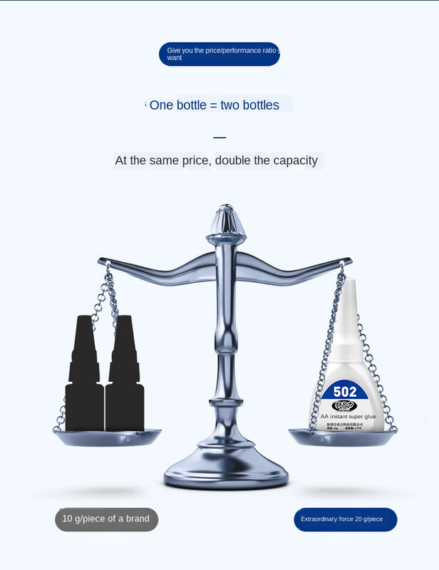 2 pezzi 502 colla forte fatto a mano fai da te Super colla gioielli pasta giocattolo di plastica metallo asciugatura speciale colla trasparente 3 secondi asciugatura rapida