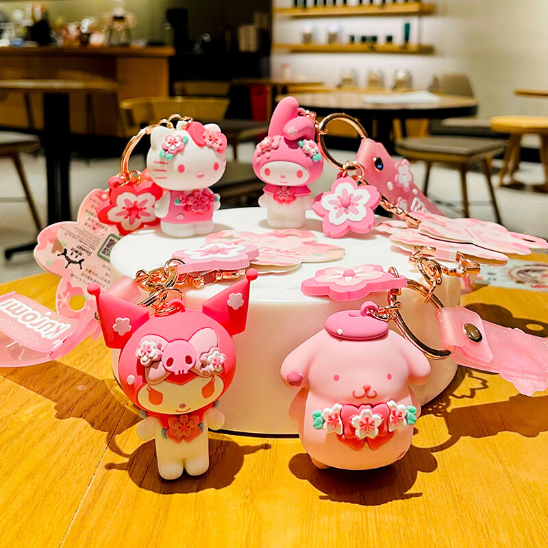 Porte-clés avec Figurine Hello Kitty Kuromi, Kawaii, Anime Sanrio, My Melody, sac de téléphone portable, jouet suspendu, cadeaux pour enfants