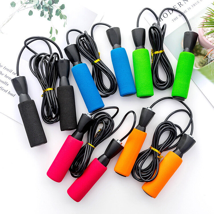 Student Fitness Jump Rope Plastic Training Jump Rope Bearing Handle Jump Rope PVC Rope Steel Wire Jump Rope