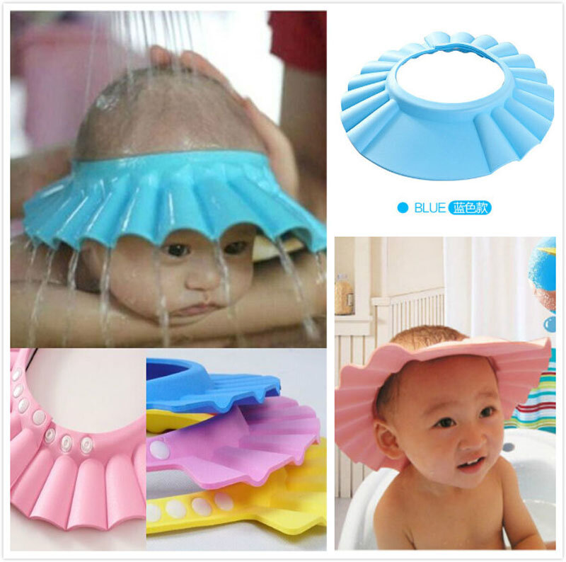 หมวกอาบน้ำเด็กปรับผมหมวกสำหรับทารกแรกเกิดป้องกันเด็กปลอดภัยเด็กยืดหยุ่นแชมพู Shield Bath ฝาครอ...