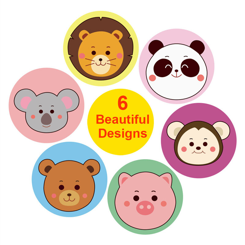 50-500 pces 1 Polegada kawaii urso-gatos obrigado você adesivos para crianças artesanal redondo cartão envoltório etiqueta de vedação decoração papelaria