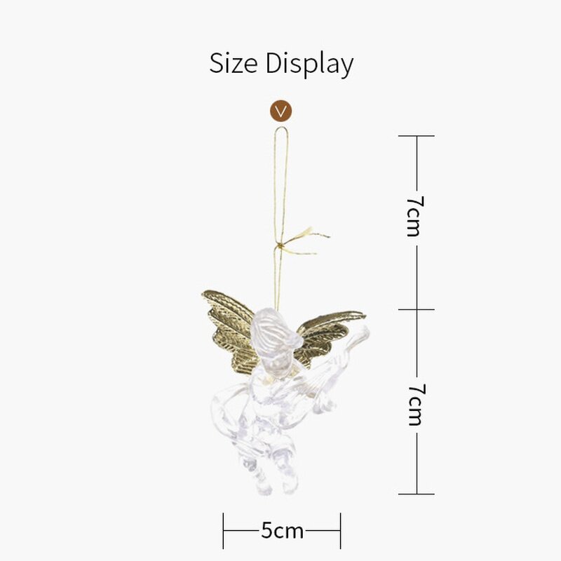 Pendentif ange de noël Transparent, 4 pièces, nouveau petit ange créatif, ornement d'arbre de noël