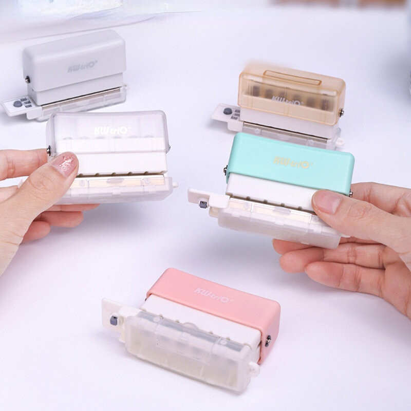 Mini 6 Lỗ Máy Đánh DIY Bấm Lỗ Phát Hiện Trang Sách Handy Stitch Đồ Văn Phòng Macaron 5 Màu Tùy Chọn