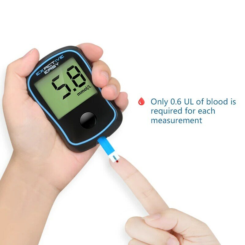 Strip tes gula darah kertas tes glukosa medis dengan 50 lanset untuk pengukuran glukometer mudah ekstraktif