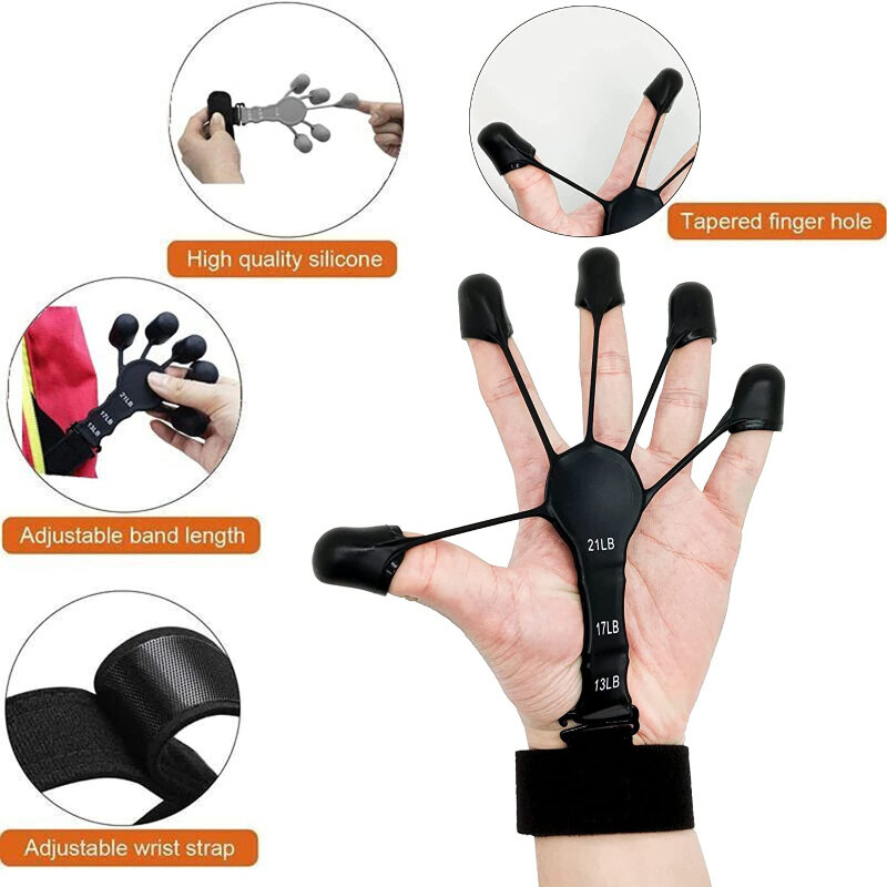 1 pz Silicone Gripster Grip rinforzante barella per le dita impugnatura Trainer palestra Fitness Training ed esercizio rinforzo per le mani