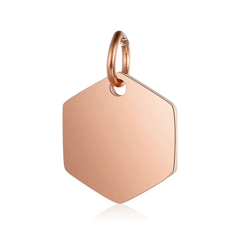 Angepasst Charms für Schmuck Machen Gold Farbe Edelstahl Geometrische Anhänger Gravieren Logo Brief Ohrring Armband Halskette