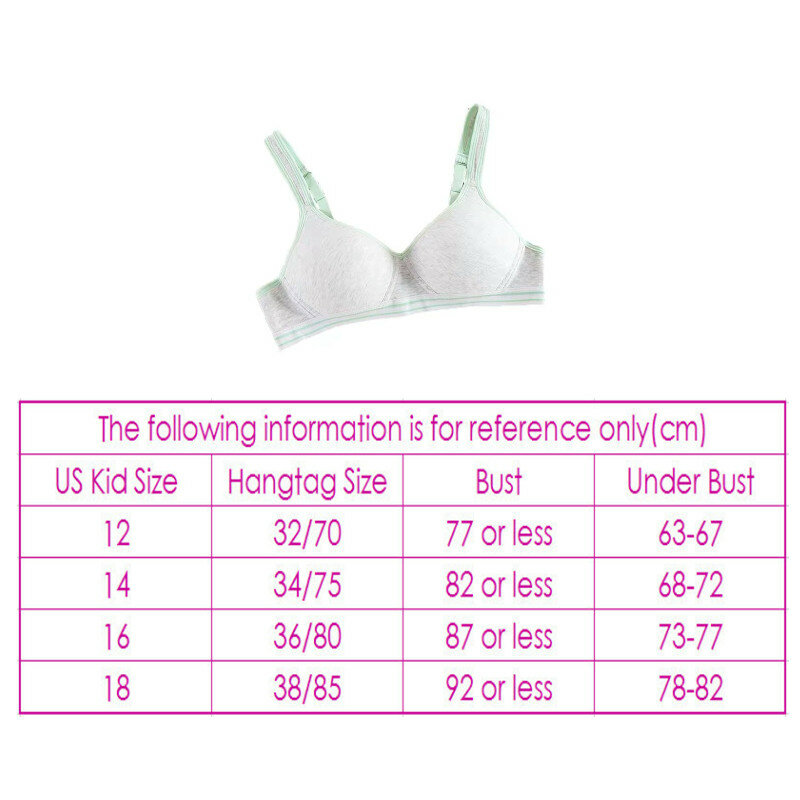 Girls First Wireless Training Bra Teenage Girl Underwear Teen Children Thin Cup Bra 12-18Y Youth Small Breast Bra