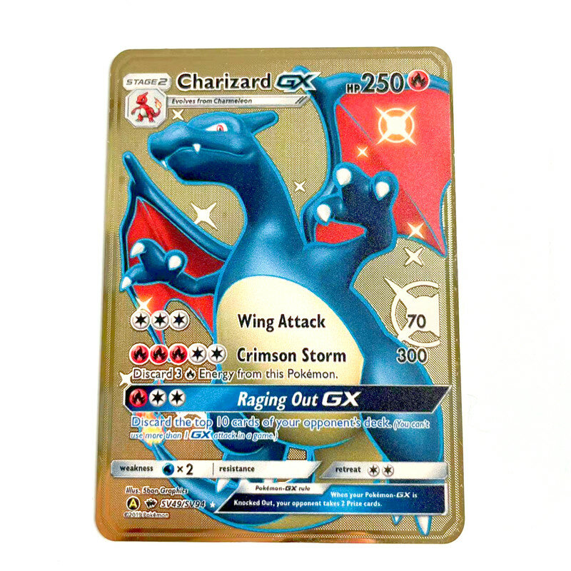بوكيمون جديد Mewtwo GX ميجا الذهب معدن بطاقة سوبر لعبة جمع أنيمي بطاقات لعب للأطفال هدية الكريسماس
