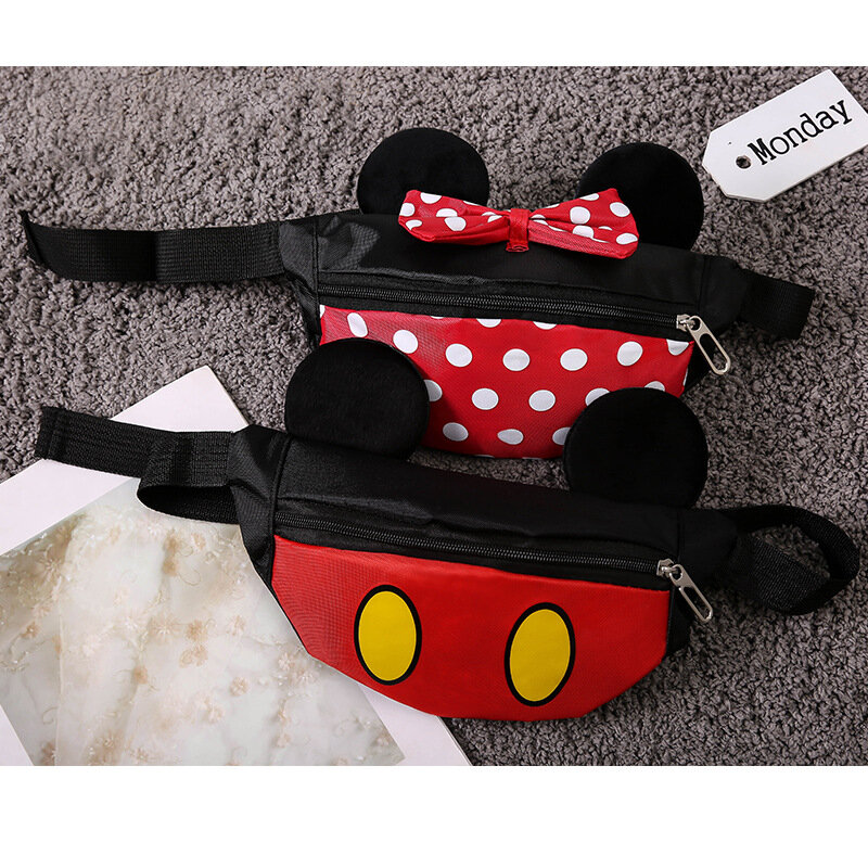 Disney 2022 New Cartoon Mickey Mickey Children's Chest Bag Luxury Brand Cute Girls Waist Bag Fashion Casual Boys Messenger Bag
