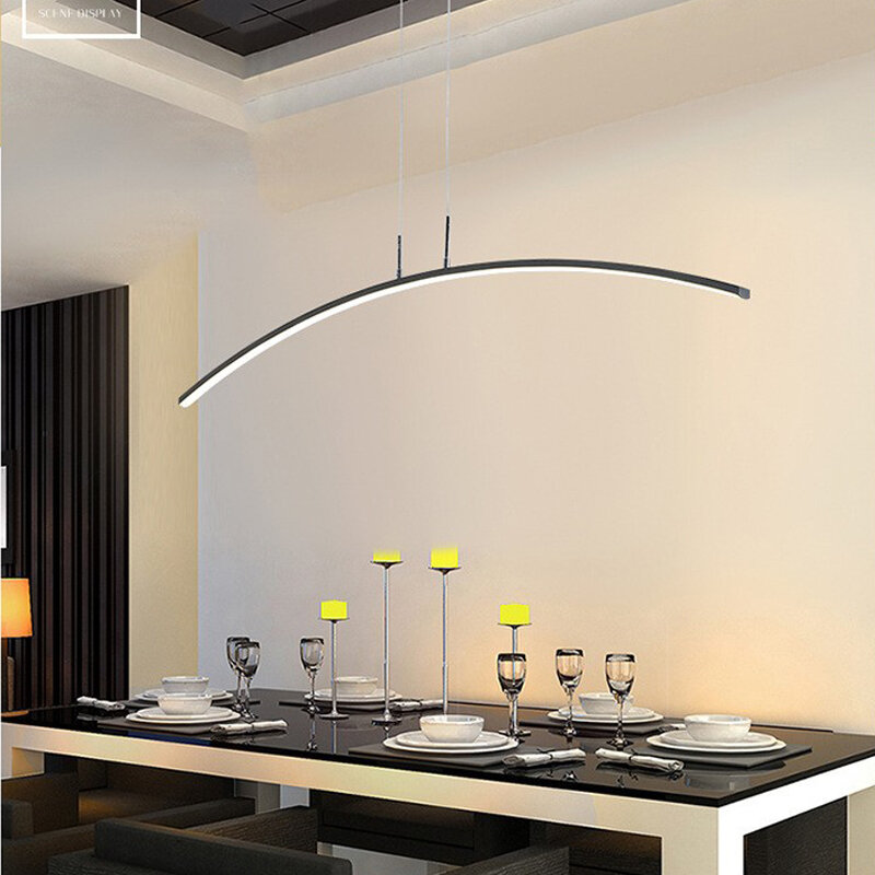 Sala de jantar lustre simples e moderno personalidade criativa escritório estúdio barra lâmpada sala estar lâmpadas led tira