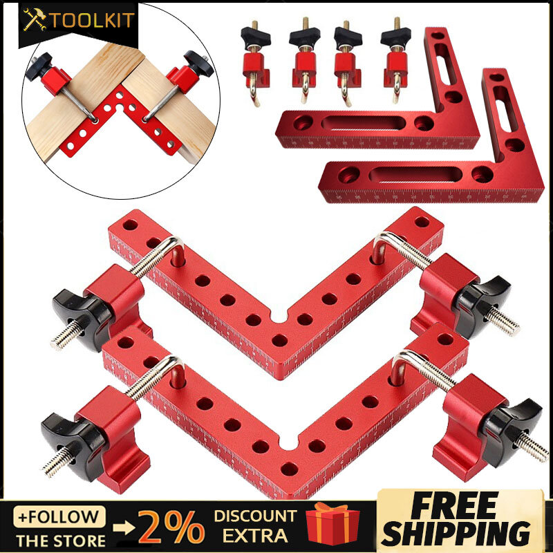 Right Angle Square Adjustable Corner Clamping Ruler Aluminium Alloy 90 Degrees L-Shaped Auxiliary Fixture Clip Woodworking Tool
