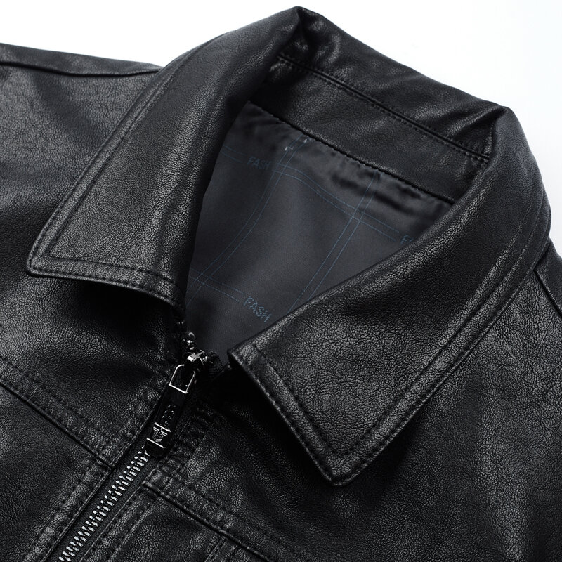 Новая мужская кожаная куртка короткая локомотивная кожаная куртка с лацканами Корейская облегающая модная шаль пальто