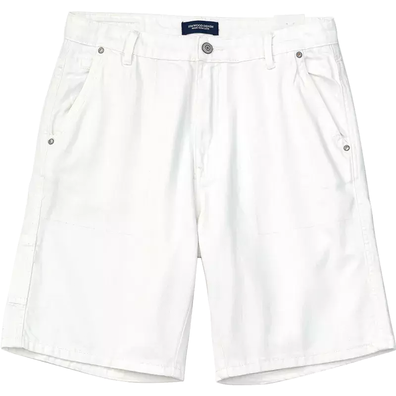 Мужские джинсовые шорты, повседневные белые шорты из 2022 хлопка с несколькими карманами, лето 100%
