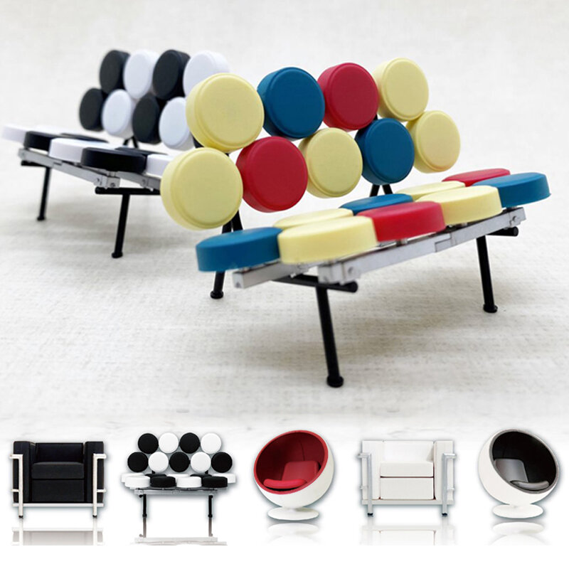 Zabawki kabiny Gashapon zabawki kapsułki 1/24 designerskie krzesło kreatywna Sofa rekwizyty sceniczne miniaturowe ozdoby