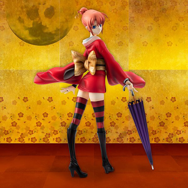 19cm Anime GINTAMA Kagura Action Figure Beautiful Girl PVC Yoshihara Yatu Clan Kagura Umbrella Collection Model Dolls Toys Gifts