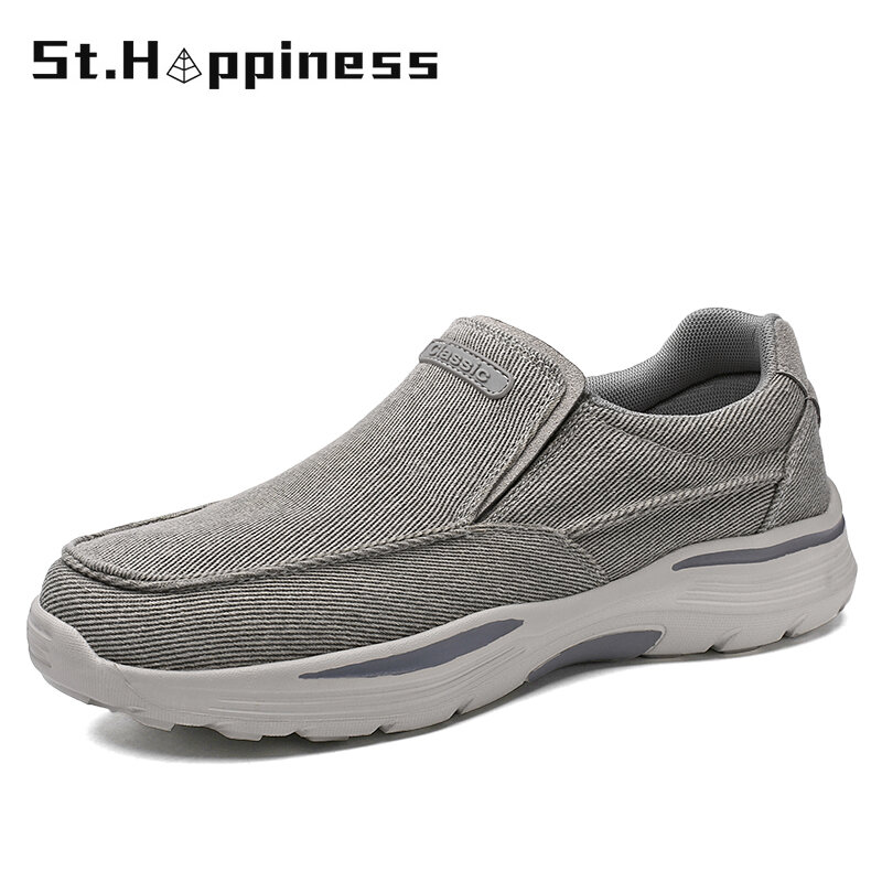 2022 جديد الرجال قماش حذاء كاجوال الانزلاق على Clunky حذاء رياضة للرجال موضة سميكة سوليد أبي أحذية منصة أحذية رياضية كبيرة الحجم 48