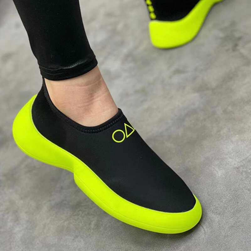2022 tênis de plataforma de verão mulher laranja personagem sapatos casuais mais tamanho sapatos femininos 43 sapatos para mulher tênis deslizamento-on