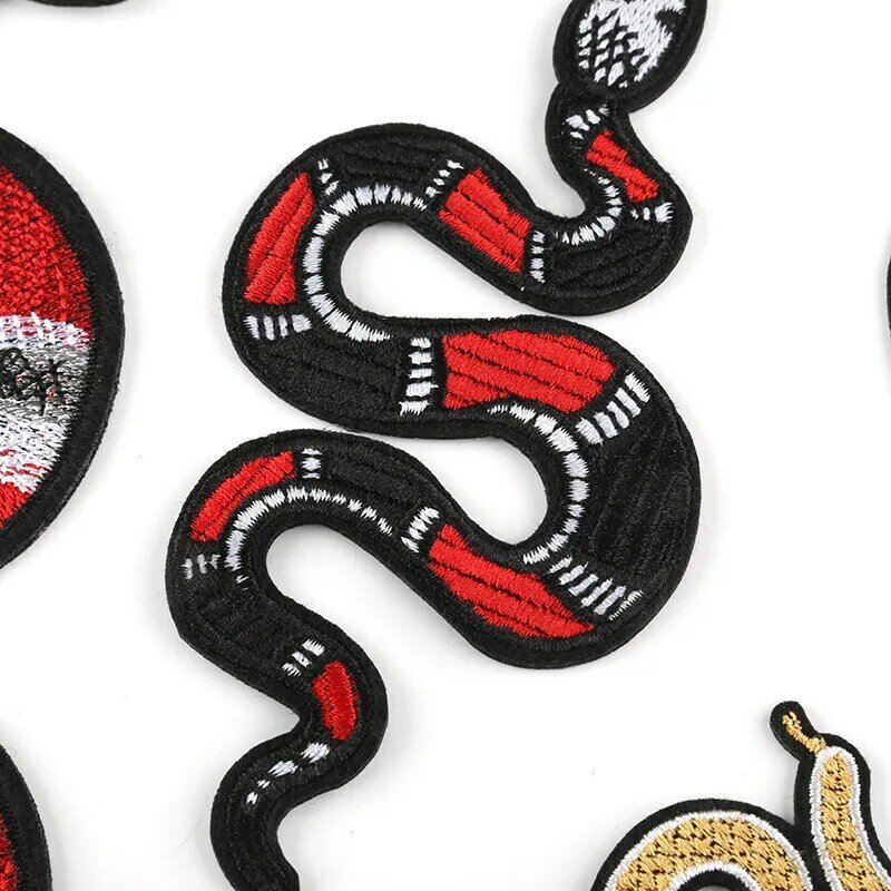 Autocollants brodés en serpent de dessin animé, pour bricolage, Punk, vêtements, veste, autocollant arrière, Biker, Badge, décor
