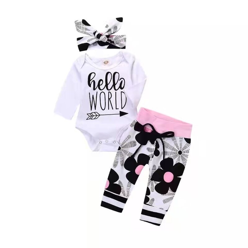 Neugeborenen Mode Baby Mädchen Kleidung Set 2023 Frühling Herbst Einhorn Baby Tops Bodysuit + Hosen + Hut 3PCS baby Mädchen Outfit Sets