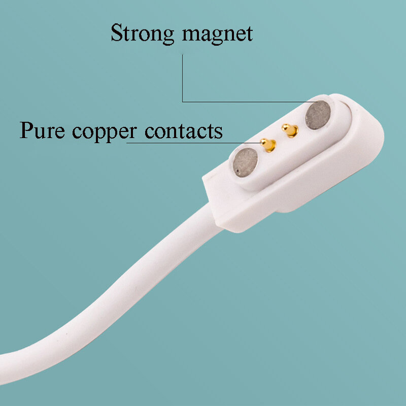 Chargeur USB magnétique universel pour montre intelligente, câble de charge, 2 broches, 4 broches, 7.62mm, 2.84mm, 4mm, 1PC