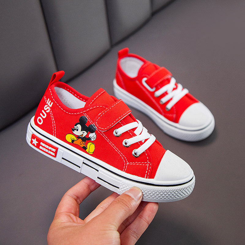 Disney Mickey Minnie Vải Bố Thời Trang Mới Cho Bé Trẻ Em Giày Trẻ Em Giày Nhẹ Hoạt Hình Bé Trai Bé Gái Tập Đi Giày
