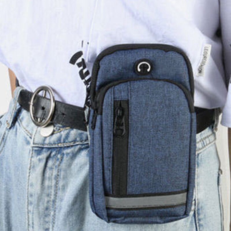 Bieganie mężczyźni kobiety torby na ramię na telefon pieniądze klucze Outdoor Sports saszetka na ramię torba z otwór na słuchawki prosty styl opaska na ramię do biegania