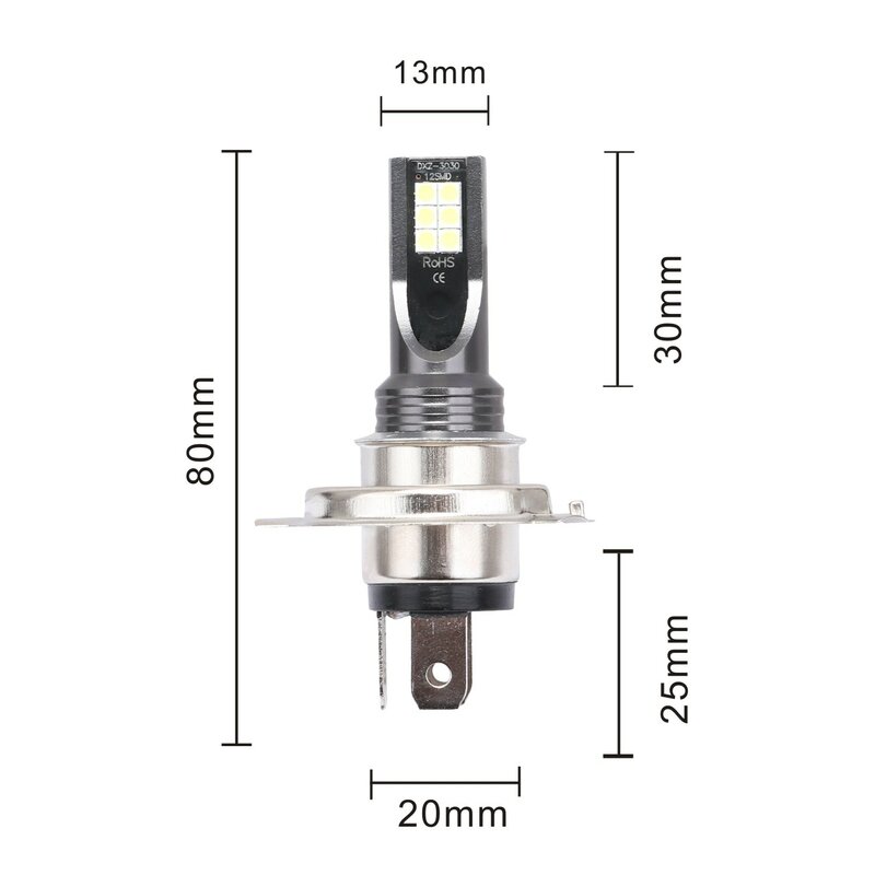 Faro LED antiniebla para coche, lámpara de conducción de 12000LM, 80W, 12V, 24V, H4, H7, H11, H8, H9, H10, H1, H3, 9005, 9006, 2 piezas