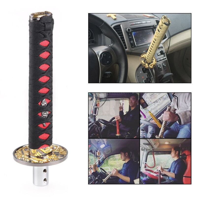 Universal JDM samurai Sword Shift Knob 100mm/150mm/200mm Katana Shift Lever With 4 Adapters And A Wrench + 6 Screws (3 Colors)