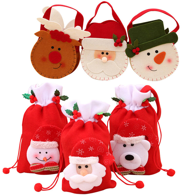 Natale vari chiusura borsa mela borsa borsa regalo vigilia di natale borsa regalo piccola per bambini forniture per la decorazione