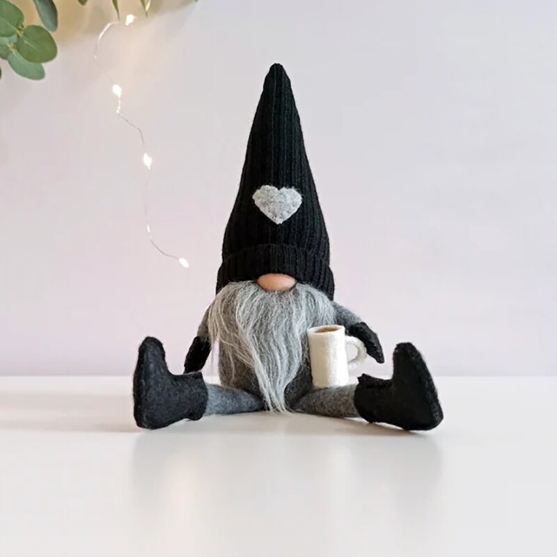 Boneka Gnome Kopi Gnome Kopi Dekorasi Bar Kopi Mewah untuk Rumah Pertanian Dapur Boneka Mewah Dekorasi Natal untuk Rumah