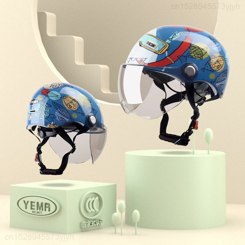 Youpin YEMA Helm Bulat Luar Ruangan Profesional Helm Kartun Lucu Mobil Listrik untuk Anak Laki-laki dan Perempuan Peralatan Pelindung Anak