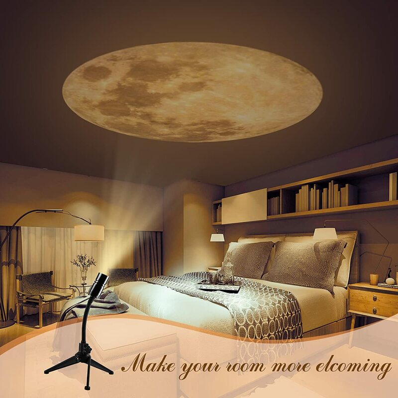 360 Degree Moon Projection Night  Light USB Charging Lighting Led Moon Light Photography Romantic Moon Lamp for Selfie Party