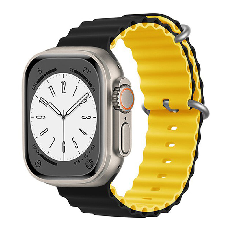 Bracelet en silicone Ocean Band pour Apple Watch, Ultra Band, iWatch Series 8, 7, 6, 5, 4, 49mm, 44mm, 40mm, 45mm, 41mm, 42mm, 38mm, 40mm, 44mm, 45mm