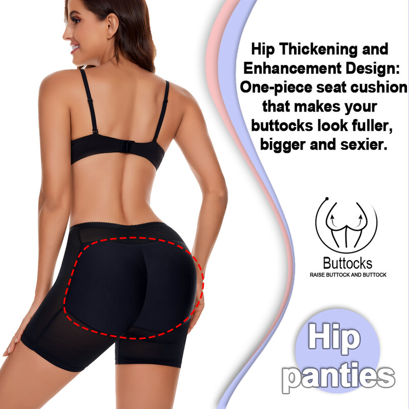 NINGMI kobiety Butt Lifter majtki Push Up Shapewear fałszywe Hip Enhancer Sexy bezszwowe Hip Pad Shaper majtki