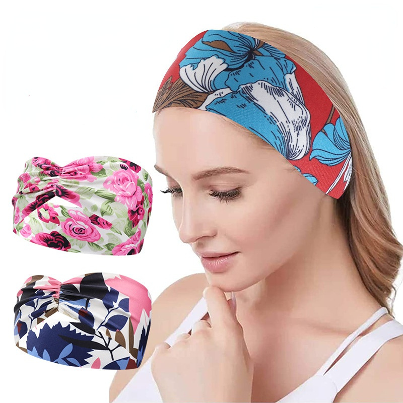 Neue Böhmische Baumwolle Breiten Stirnband für Frauen Cashew Leopard Print Kopftuch Kopftuch Knoten Haarband Kopftuch Mädchen Haar