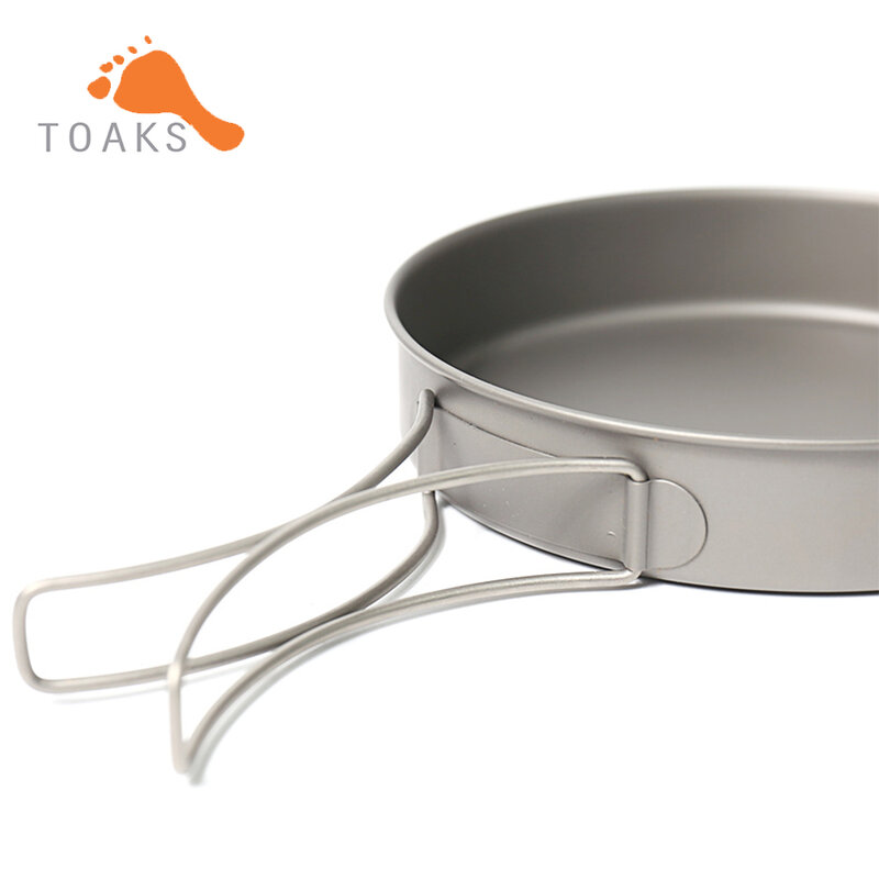 TOAKS Titanium CKW-1300  Bowl Pot Set with Folding Handle Outdoor Tableware Camping Pan Cookware Backpack Cooking Picnic 165g