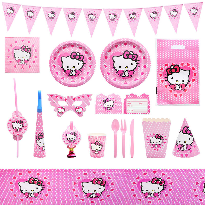 Cartoon Decoration Birthday Party Decorations Kids Disposable Tableware Baby Shower Girl Birthday party supplies