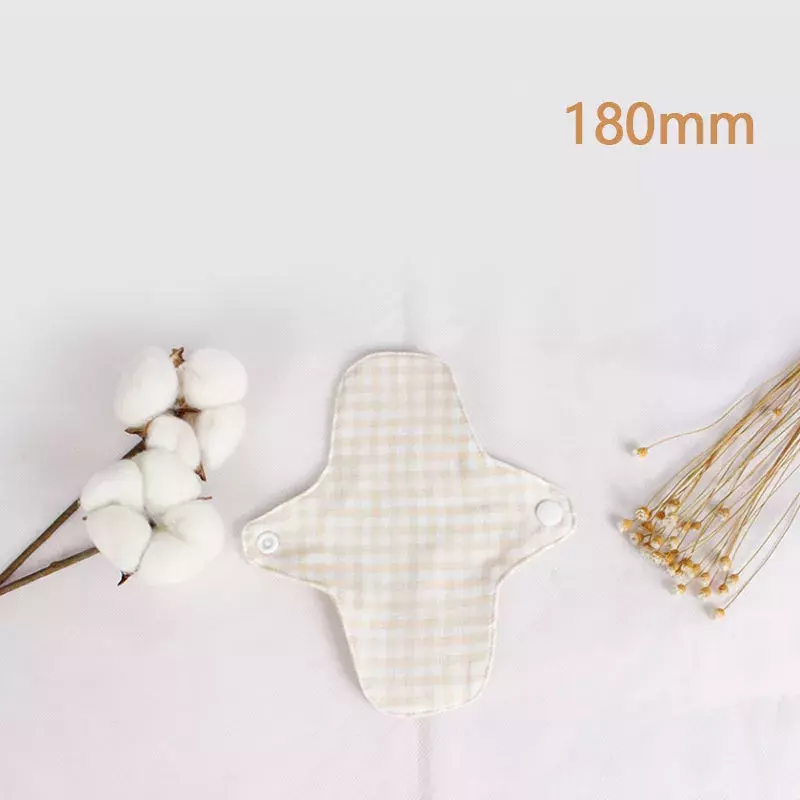 Wielokrotnego użytku menstruacyjne materiałowe podpaski zmywalne podpaski organiczne płatki kosmetyczne dla kobiet miesięczna higiena kobieca 180mm