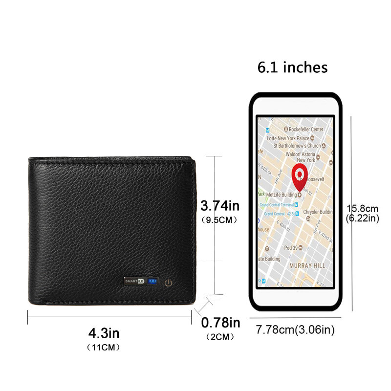 Smart Wallet Fashion Wallet GPS Bluetooth Tracker Gift for Father's Day Slim Credit Card Holder Cartera Hombre Tarjetero Wallets