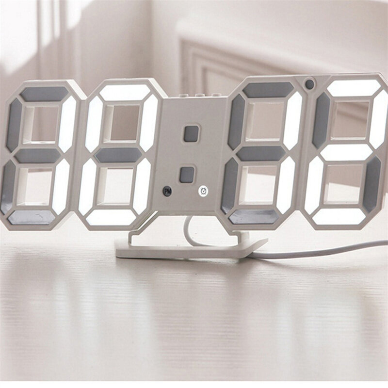 3D LED 디지털 알람 시계 입체 벽시계, 걸이형 시계, 테이블 캘린더, 온도계, 전자 시계, 가구