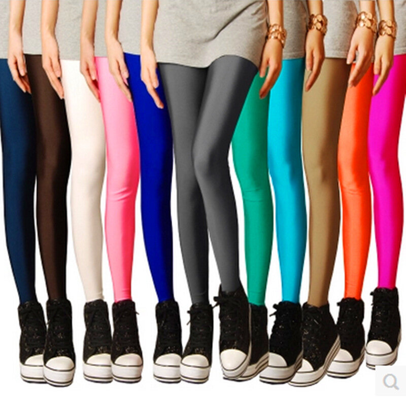 Neue Frühjahr Autume Solide Candy Neon Leggings für Frauen Hohe Stretched Weibliche Sexy Legging Hosen Mädchen Kleidung Leggins 2022 Frühling