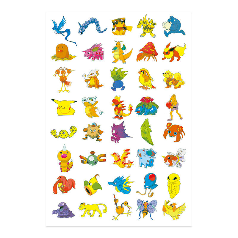 Autocollants de tatouage Pokemon, 17 styles, dessin animé, étanche, mignon, Pikachu, visage, temporaire, couleur, Kawaii, fans, jouet, cadeau