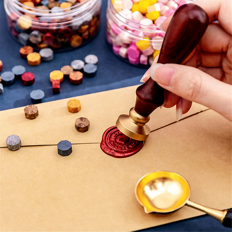 170pcs/lot Vintage Octagon Sealing Wax Stamp Beads for Envelopes Ancient Wedding Invitation Cards Wax Seal Stamp Sealing Tablet